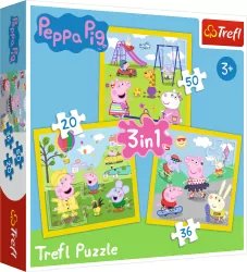 Trefl. Puzzle 3w1. Świnka Peppa. Wesoły dzień
