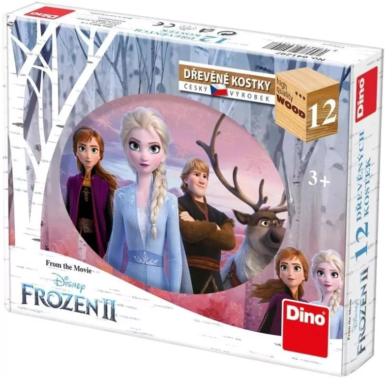 Drewniane klocki obrazkowe Kraina Lodu Frozen 12el - tantis.pl