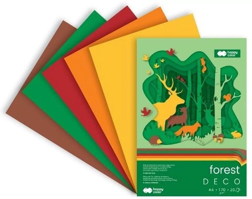 Blok Hobby Deco Forest A4 20 ark 5 kol HAPPY COLOR - tantis.pl