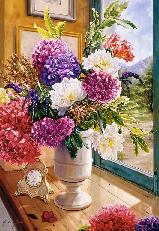 Puzzle 1000. Still life with hydrangeas - tantis.pl