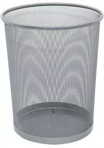 Kosz na śmieci Office Set metalowy, srebrny 19l. - tantis.pl
