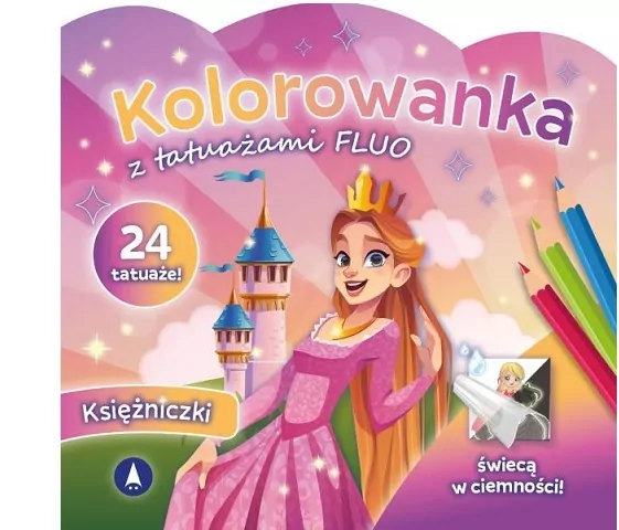 Kolorowanka z tatuażami fluo. Księżniczki - tantis.pl
