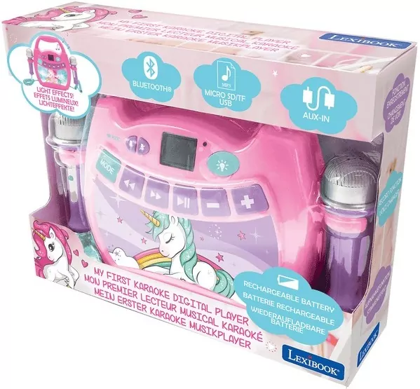 Lexibook. Przenośny głośnik Bluetooth z 2 mikrofonami i akumulatorem jednorożec - tantis.pl