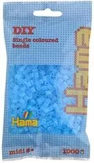 Hama Midi Koraliki w woreczku 1000 niebieskie przezroczyste