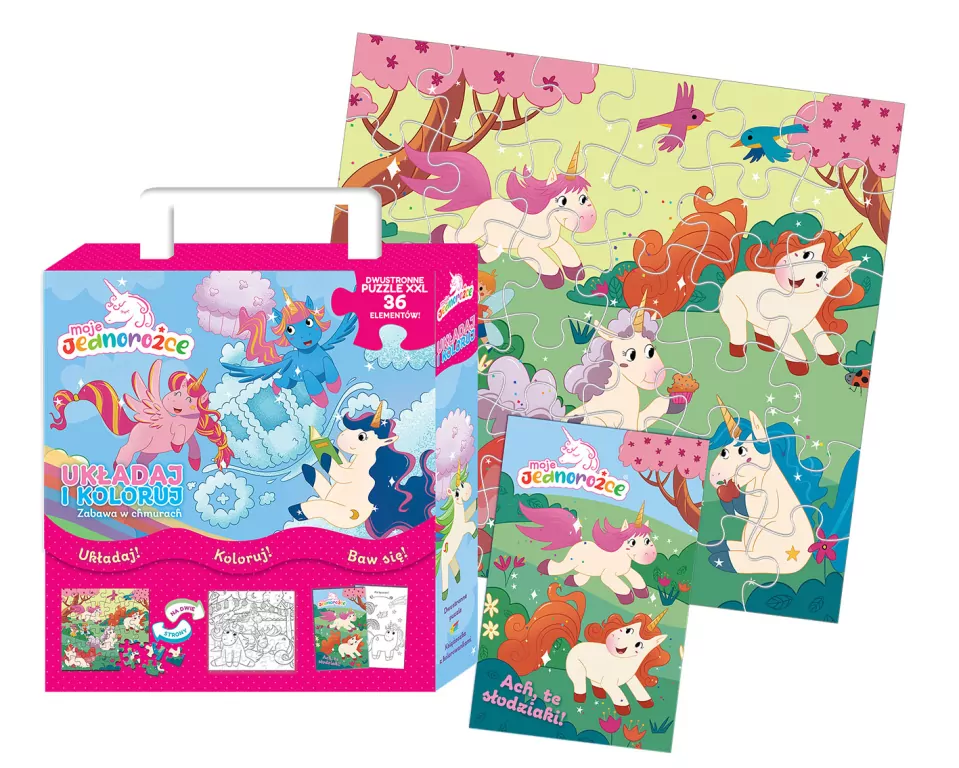 Moje Jednorożce. Układaj i koloruj. Cz.1 - tantis.pl