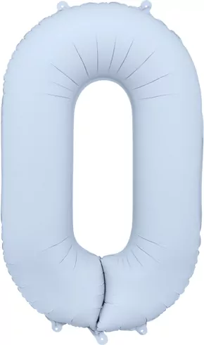 Balon foliowy cyfra 0 86cm mglisty niebieski - tantis.pl