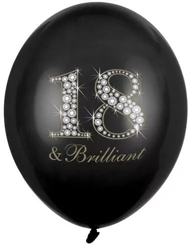 Balony 18 & Brilliant Pastel Black 30cm, 6 sztuk - tantis.pl