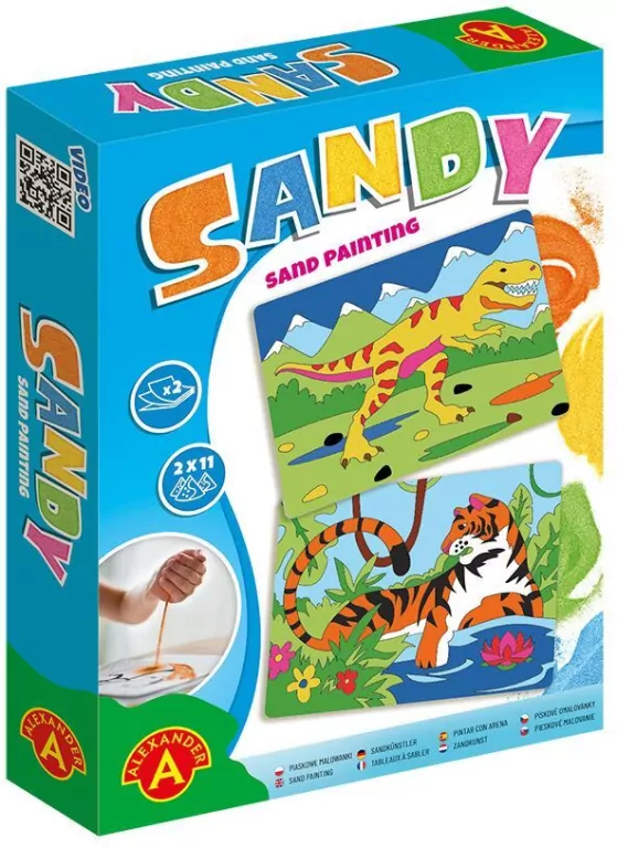 Sandy. Piaskowe malowanki. Tygrys, T-Rex - tantis.pl