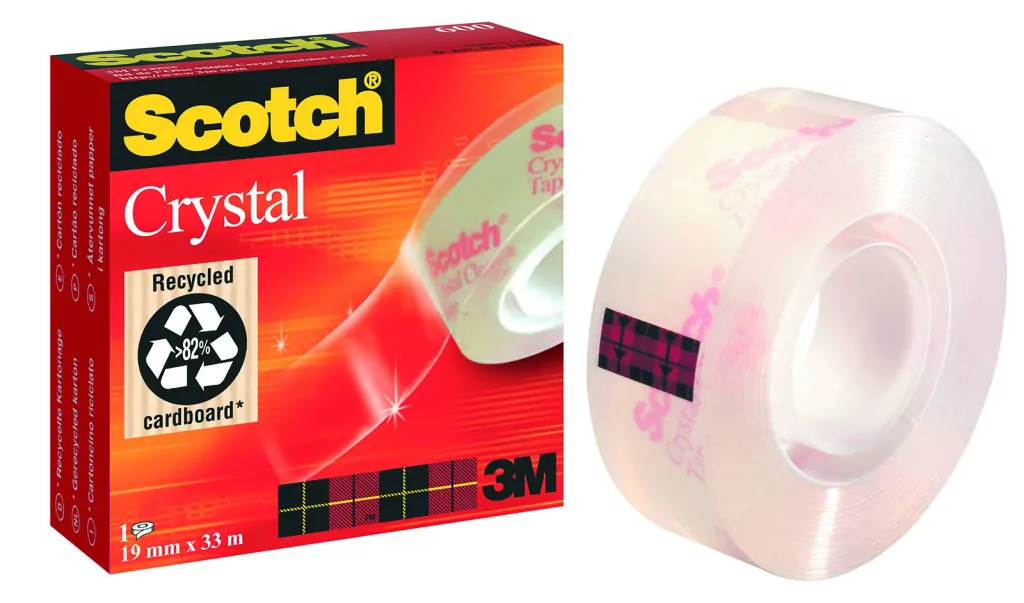 Taśma biurowa scotch crystal clear transparentna 600  - 19mm x 33m - tantis.pl