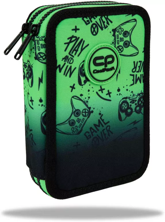 Piórnik podwójny z wyposażeniem Coolpack Jumper 2 Game Over Gradient Green - tantis.pl