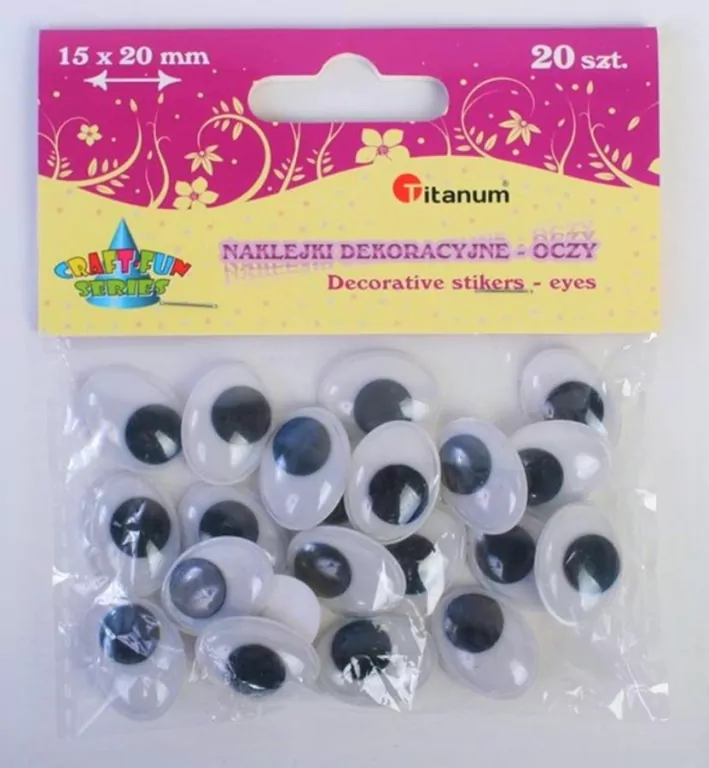 Oczy samoprzylepne 15x20mm owal op - tantis.pl
