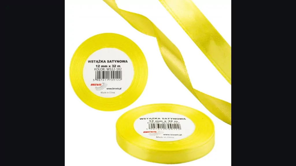 Wstążka satynowa 12mm/32m zielony limonkowy - tantis.pl