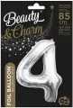 Balon foliowy B&C cyfra 4 srebrna 85cm - tantis.pl