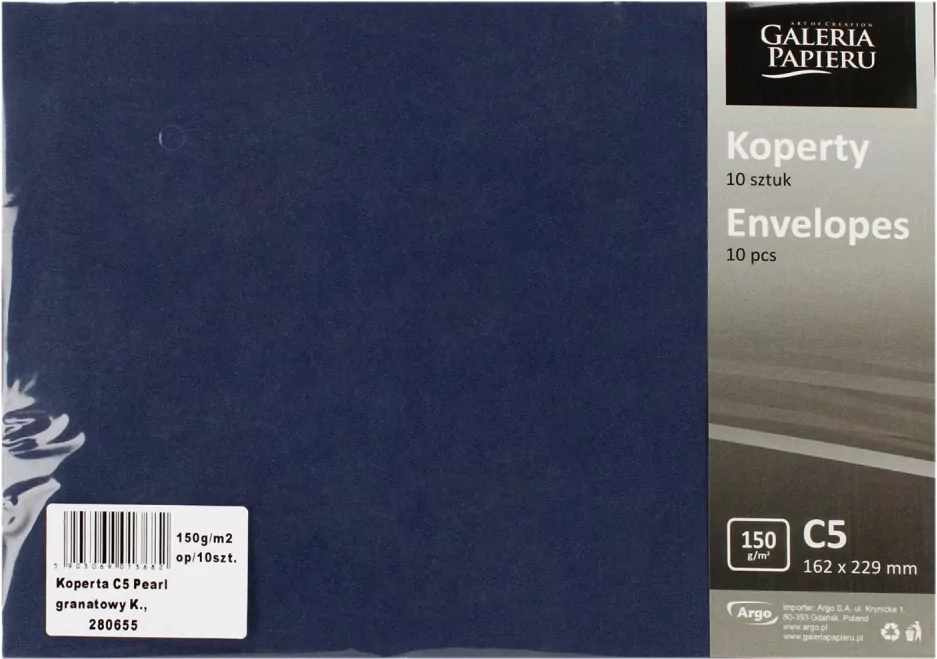 KOPERTA C5 NK GRA PEARL GAL PAP OP10SZT - tantis.pl