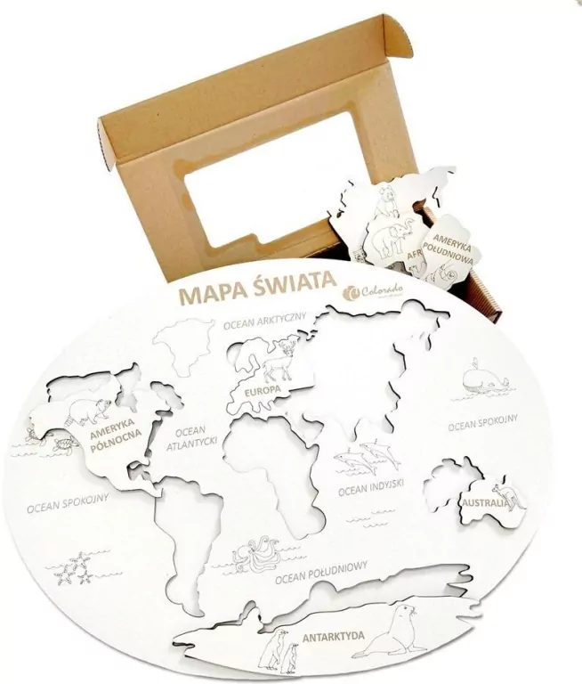 Mapa Świata kontynenty i oceany - tantis.pl