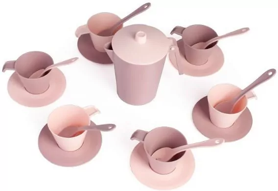 Różana Wata Cukrowa Serwis kawowy, 19 elementów - tantis.pl