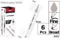 Marker Chromax z 2 końcówk. warm grey WG4 (6szt) - tantis.pl