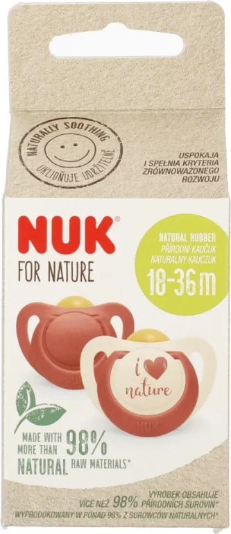 NUK. For nature. Smoczki. 18-36 miesięcy. Biały i czerwony - tantis.pl