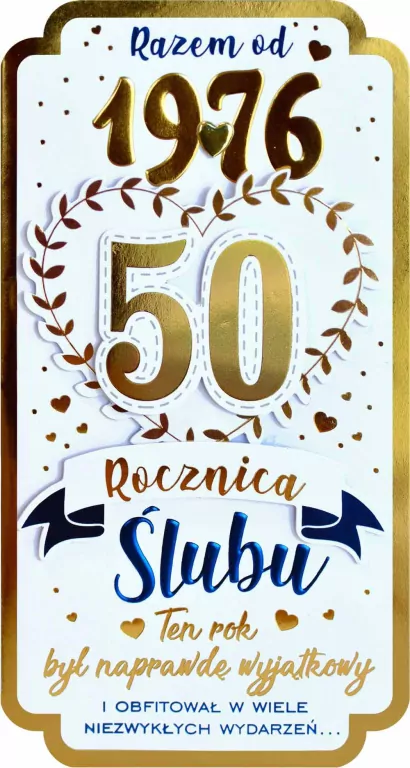 Karnet Rocznica ślubu 50 - tantis.pl