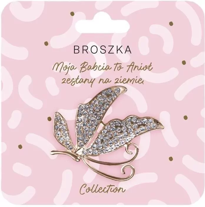 Broszka motyl Moja Babcia to Anioł - tantis.pl