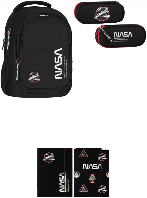 Pakiet NASA: Plecak / piórnik saszetka / GRATIS Teczka z gumką - tantis.pl