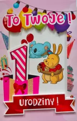 Karnet. Roczek dziewczynka