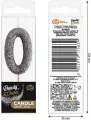 Świeczka piker 0 czarna brokatowa 11x3.5 cm - tantis.pl