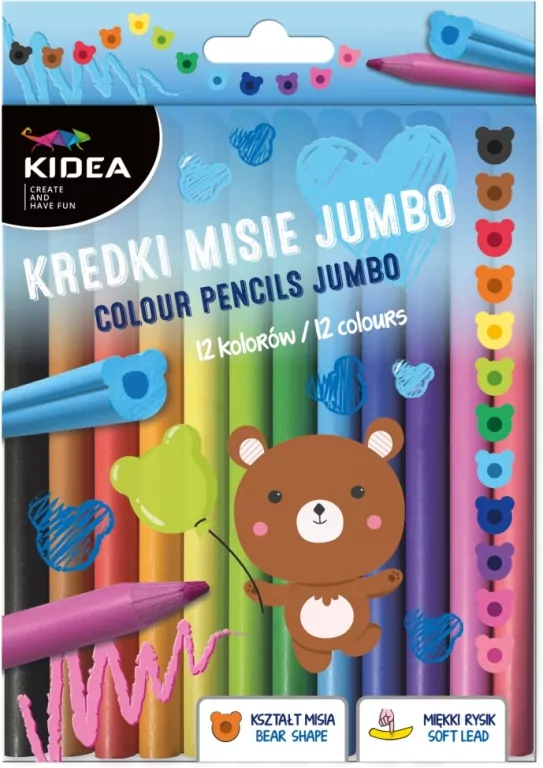 Kredki Misie Jumbo. 12 kolorów - tantis.pl