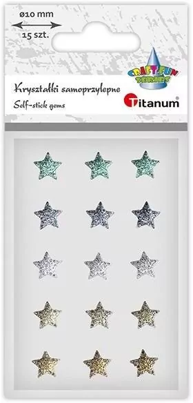 Kryształki samoprzylepne gwiazdki 10x10mm 15szt - tantis.pl