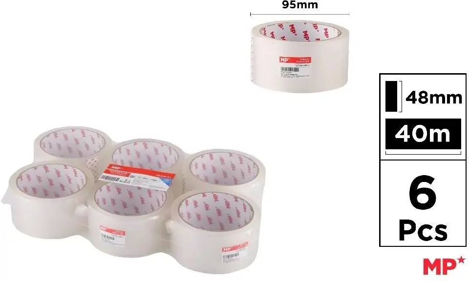 Taśma pakowa przezroczysta 48mmx40m (6szt) - tantis.pl