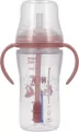 NUK. Butelka do nauki picia ze słomką. 260 ml. Miś - tantis.pl