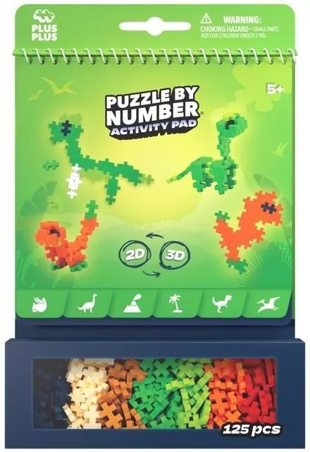 Klocki Plus-Plus puzzle by number dinozaury 125el - tantis.pl