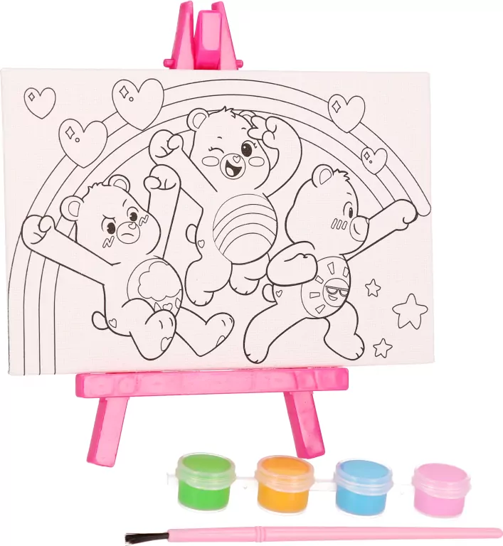 Podobrazie z nadrukiem i farbkami. Care Bears - tantis.pl