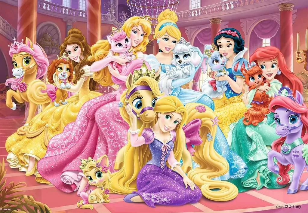 Disney Księżniczki. Przyjaciele księżniczek. Puzzle 2x24 elementy. Ravensburger. 089529. - tantis.pl