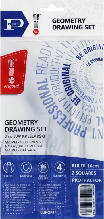 Zestaw kreślarski z linijką 16 cm MamoBe - tantis.pl