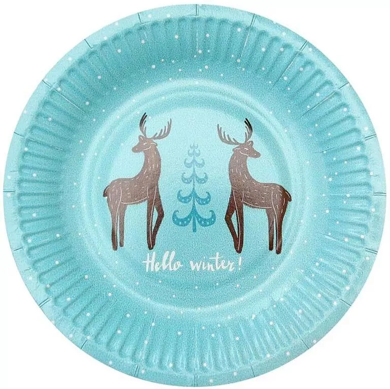 Talerzyki papierowe Hello Winter 18cm - tantis.pl