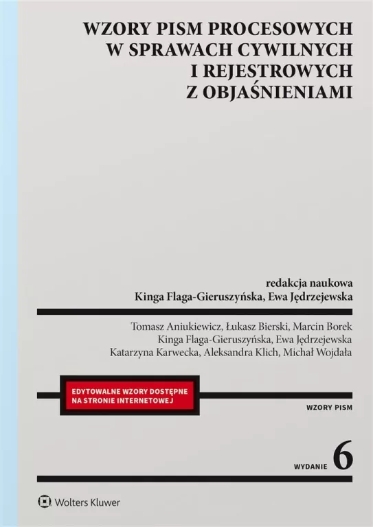 Wzory pism procesowych w sprawach cywilnych i rejestrowych z objaśnieniami - tantis.pl