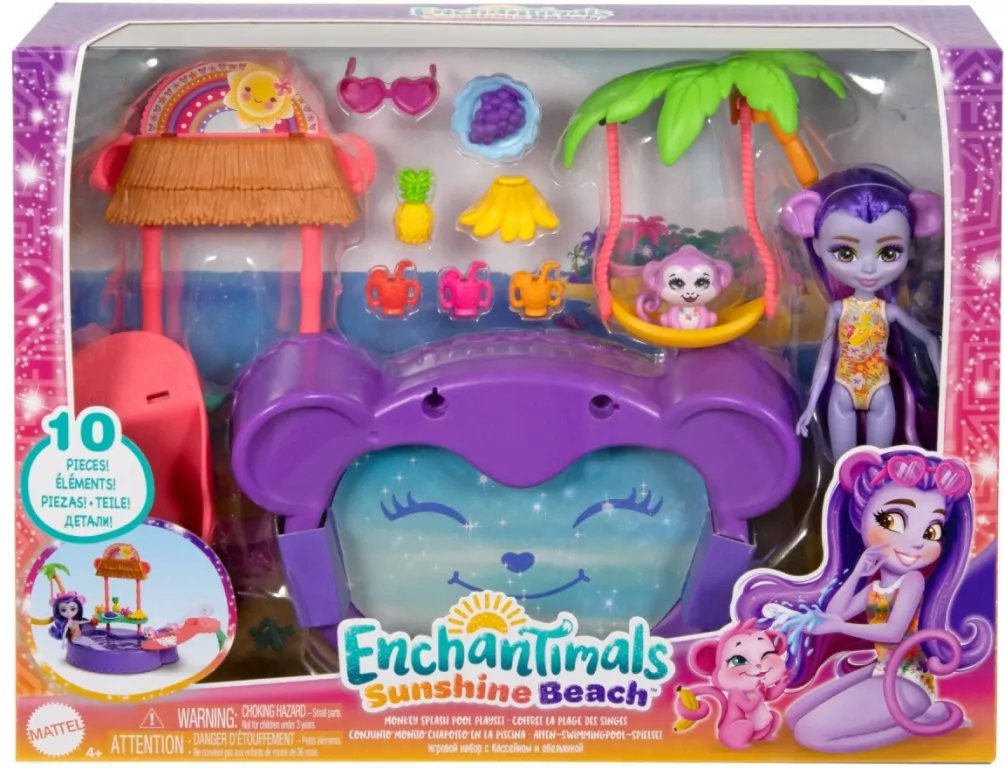 Enchantimals.Tropikalny basen + Lalka małpka HTW73 - tantis.pl