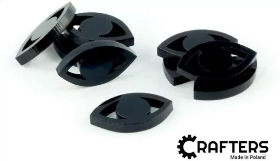 Crafters: Znaczniki akrylowe - Czarne - Kształt - Oko (10)