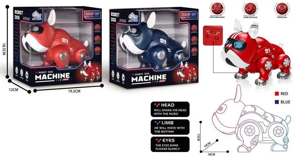 Pies robot buldog na baterie, mix - tantis.pl