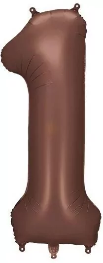 Balon foliowy cyfra 1 86cm mocca - tantis.pl