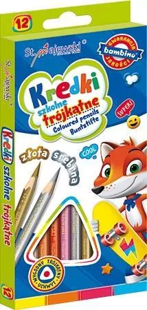Kredki szkolne trójkątne Bambino. 12 kolorów - tantis.pl
