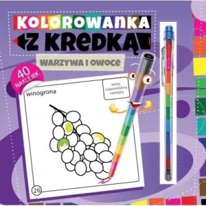 Kolorowanka z kredką. Warzywa i owoce - tantis.pl