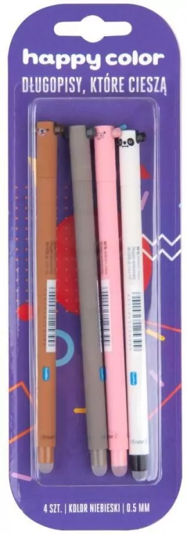 Długopis usuwalny. Uszaki niebieski 4 szt. - tantis.pl