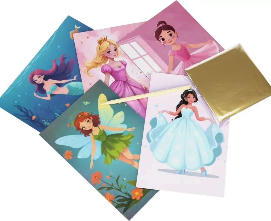 Zestaw kreatywny wydrapywanka z wyklejanką metaliczną - tantis.pl