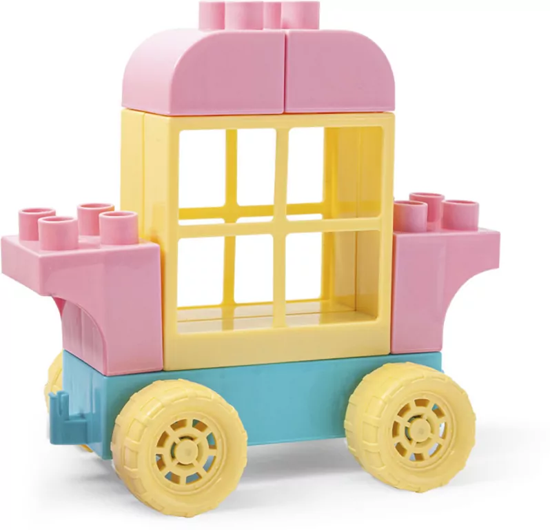 Kids Blocks. Klocki w pojemniku, różowe, 132 elementy - tantis.pl