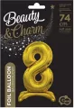 Balon foliowy B&C stojąca 8, złota 74cm - tantis.pl