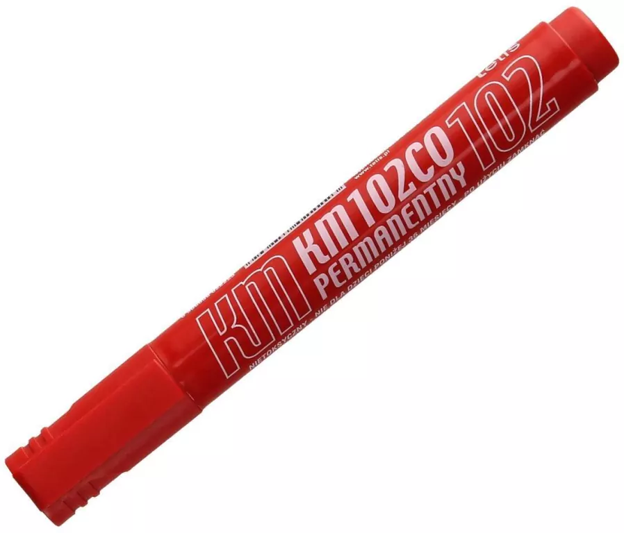 Marker permanentny czerwony końcówka okrągła KM102-CO p12. TETIS/ cena za - tantis.pl