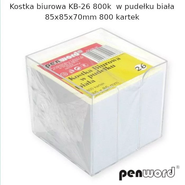 Kostka biurowa w pudełku biała 85x85x70mm 800K - tantis.pl