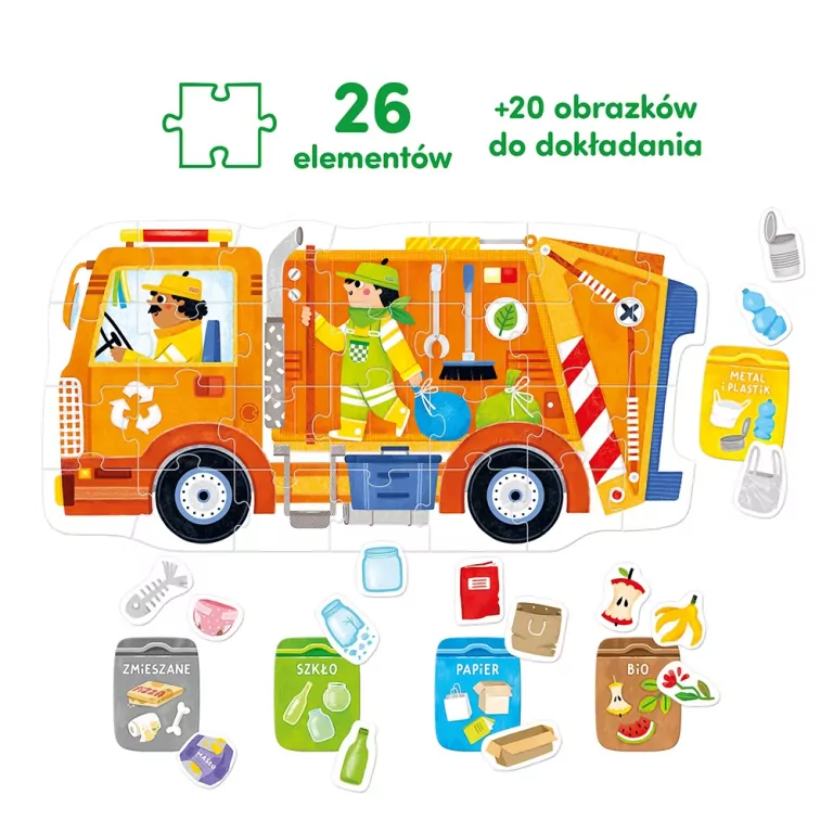 Moto puzzle Śmieciarka 2+, 3+ - tantis.pl